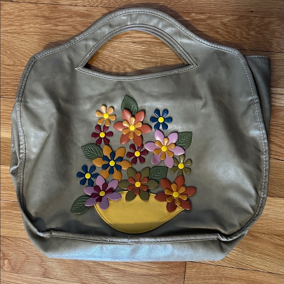 Vintage Esprit 3D Floral 3D Appliqué Tote - Picture 1 of 11